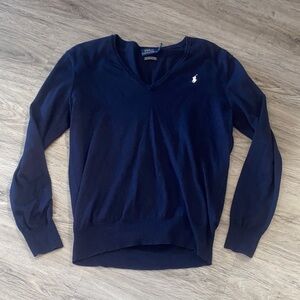Polo Ralph Lauren Women's Navy V-Neck Sweater